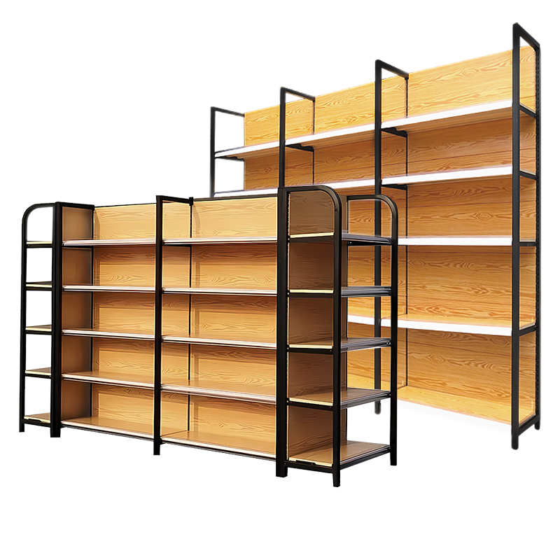 Four-post Style Wood Grain Display Rack